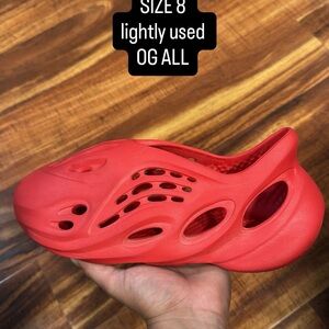 Yeezy Kids Red Slip-On Slippers